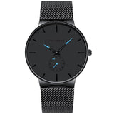 Mens Watches Top Brand Luxury Sport Watch Quartz Watch For Men Steel Slim Mesh Clock Waterproof Wristwatch Relogio Masculino