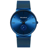 Mens Watches Top Brand Luxury Sport Watch Quartz Watch For Men Steel Slim Mesh Clock Waterproof Wristwatch Relogio Masculino