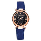 Leather Band Women Quartz Watch