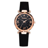 Leather Band Women Quartz Watch