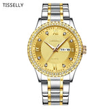 l Casual Quartz Gold With Crystal Watch