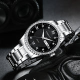l Casual Quartz Gold With Crystal Watch